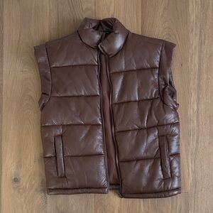 Weworewhat Brown Puffer Vest